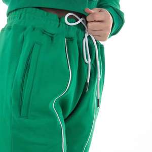 Thick <b>Fleece</b> Oversized <b>Hoodie</b> Straight Wide Leg Flared Sweat Jogger Pants Set High Quality Solid Tracksuit Training Jogging Wear - Product Image 6