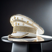 Chapeau de carnaval Mardi Gras à sequins et diamants, à pointes, pour femmes, festival Burning Man, chapeau de capitaine pour la fête costumée