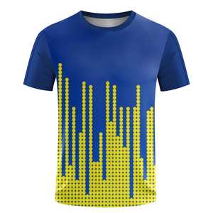 T-shirt surdimensionné de sport de plein air d'été pour hommes mode tricoté respirant 100% haut en polyester col rond manches courtes imprimé Design - Product Image 5