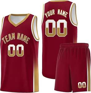 Maillot de basket-ball personnalisé pas cher dernier design respirant avec sublimation et broderie - Product Image 1
