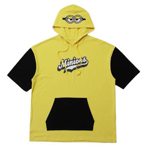 Sudadera con capucha de baloncesto universitario Unisex de manga corta 100% algodón polar High-Street Boxy personalizado con capucha apliques bordados primavera - Product Image 2