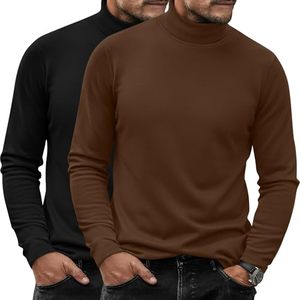 Pull à col roulé pour homme, style Old Money, automne-hiver, tricot premium, manches longues, minimaliste, décontracté, à superposer - Product Image 1