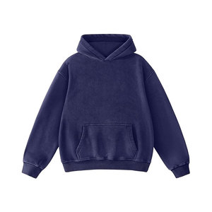 Sweat à capuche personnalisé 100% coton lavé à l'acide surdimensionné vierge éponge poids lourd vintage sweats pulls à capuche pour hommes boxy stone - Product Image 2