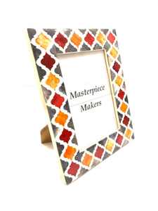 Cadre photo exquis en résine d'os incrusté de nacre vintage Taille personnalisée Décoration murale élégante Logo personnalisé Cadeau en gros - Product Image 3