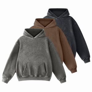 Sweat à capuche surdimensionné délavé à l'acide pour hommes femmes poids lourd Vintage coton polaire décontracté chaud Streetwear pull en gros - Product Image 5