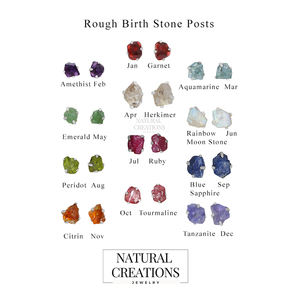 Premium 925 <b>Sterling</b> <b>Silver</b> Prong Setting <b>Stud</b> Earrings Butterfly Lock Design Trendy Wedding Natural Rough Birthstone Stone - Product Image 6