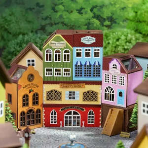 บ้านตุ๊กตาไม้ DIY รุ่นเจ้าหญิงขนาดเล็ก พร้อมชุดเฟอร์นิเจอร์พลาสติก ของเล่นเสริมสร้างจินตนาการสำหรับเด็กชายและเด็กหญิง - Product Image 5