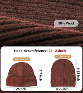 Gorro de invierno de lana de punto acanalado de primera calidad, gorro suave y acogedor, diseño grueso y cálido unisex, perfecto para viajes y uso diario en frío - Product Image 5