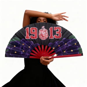 33x65cm fiore viola Africa Zeta Phi Beta Sigma Gamma Rho pieghevole ventaglio di plastica ventaglio grandi Fan Clarks Fan - Product Image 1