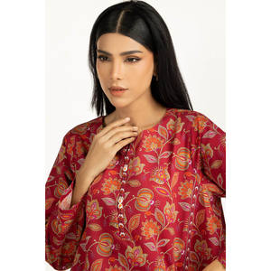 Conjunto Coordinado Bohemio Chic de Algodón y Viscosa IPST-55320 Primavera/Verano, Blusa de Manga Tres Cuartos con Tela de Chifón Estampada - Product Image 1