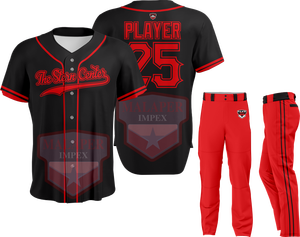 Elegante Uniforme de Béisbol para Adultos, Conjunto Completo, Pantalones y Camisetas Sublimados, 100% Poliéster Antibacteriano - Product Image 1