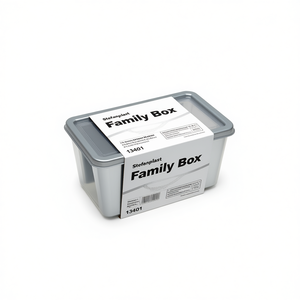 Contenedor de Almacenamiento de Plástico Transparente Plateado Stefanplast 13401 Family Box de 120 Litros con Tapa, Ahorra Espacio - Product Image 2