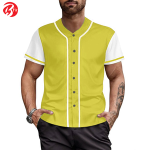 Boutonné Élégant Sport Formation Sportswear Nouveau Style Respirant À Manches Courtes Jersey Ensemble Baseball Jersey avec Conception Couverte - Product Image 2