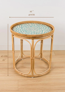Table en rotin faite à la main Table basse en rotin nacre rustique Table basse en rotin de Artex Thien Thanh - Product Image 4