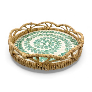 Table de service et décoration d'intérieur en jacinthe d'eau flexible, style bohème décoratif, incrustation de nacre, fabriquée à la main au Vietnam - Product Image 3