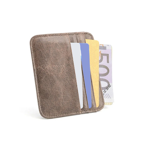 Cartera de cuero delgada de negocios para hombres, tarjetero de tendencia, regalo de moda de viaje, bolsillo con logotipo impreso para monedas, estilo personalizado - Product Image 5