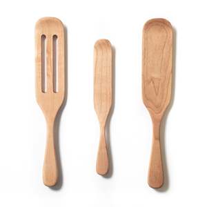 Essential culinary cook ware set wooden cooking tools wholesale compostable wood <b>spurtle</b> & spatula - Product Image 5