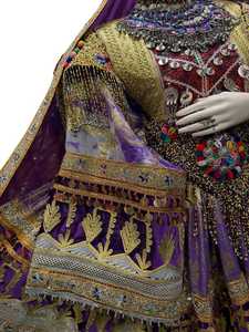Lightweight Vintage Afghani Women's A-Line <b>Knee</b>-Length Sequined Feathers Embroidery Ruffles Natural Comfortable Wedding Dress - Product Image 4