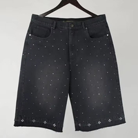 Nouveaux shorts en jean écologiques de style américain pour hommes, résistants, tendance, décontractés, coupe ample, 100 % coton