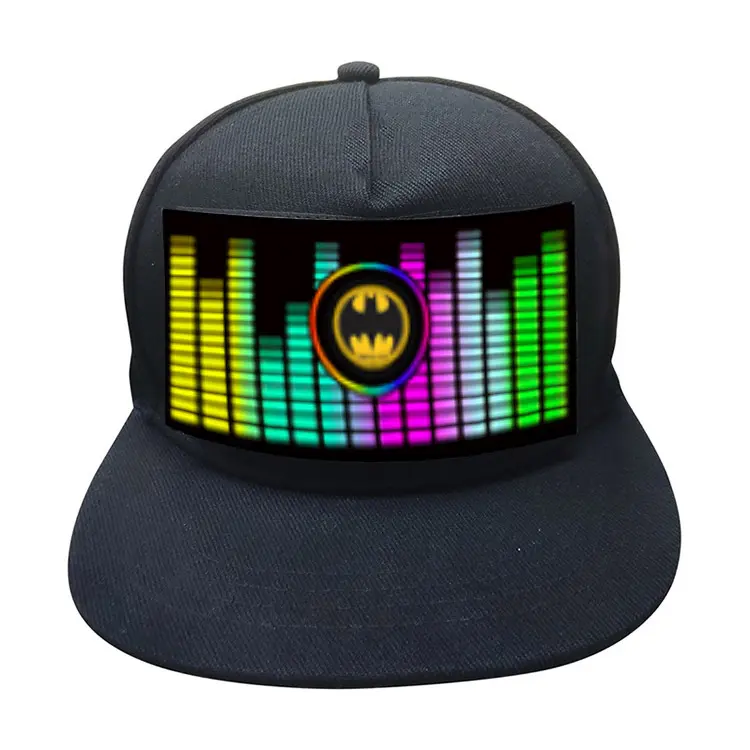 Hip Hop Party Favor EL Hat USB Rechargeable Sound Activated Cap LED Equalizer Light Hat