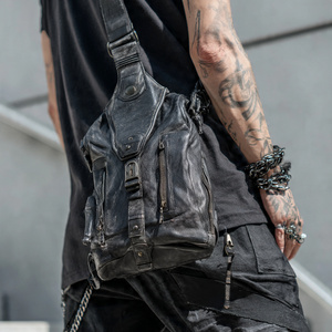 Sac à dos d'extérieur Sac à bandoulière en cuir Streetwear Sacs à bandoulière en cuir Sac à bandoulière unisexe - Product Image 5