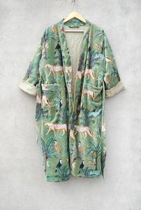 เสื้อคลุมกิโมโนผ้ากำมะหยี่ผ้าฝ้ายพิมพ์ลายป่าสีเขียวเสื้อคลุมกำมะหยี่ชายาสำหรับผู้หญิงแจ็คเก็ตลำลองสำหรับเพื่อนเจ้าสาว - Product Image 6