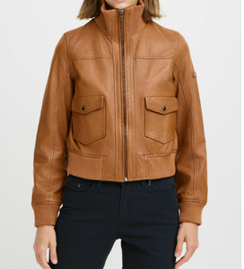 Dernière conception 2025 vestes en cuir nappa de mouton à la mode pour femmes Offre Spéciale logo personnalisé style et couleur vestes en cuir pour femmes - Product Image 1