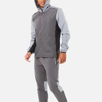 Ensemble de survêtement deux pièces personnalisé Slimore en néoprène, PVC, nylon et polyester, veste coupe-vent de jogging, tissu antibactérien, logo personnalisé