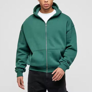 Pull-over vierge épais en coton de haute qualité, sweats à capuche surdimensionnés sans ficelle, logo personnalisé unisexe, basiques pour hommes - Product Image 3