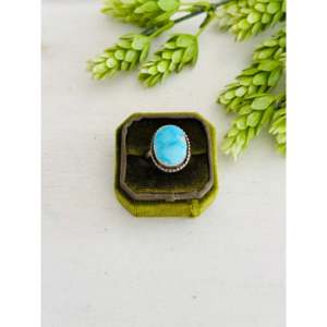 Anillo Ajustable de Plata de Ley y Turquesa Blue Ridge de Eli Skeets, Estilo Boho, para Uso Diario - Product Image 1