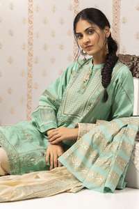 Mousseline de soie brodée fantaisie pakistanaise Shalwar Kameez Dupatta pour femmes robes de pelouse costumes de pelouse designers de pelouse pakistanais - Product Image 4