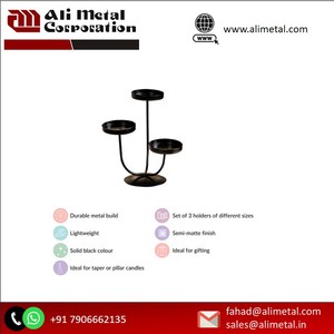 Antique Metal Tall <b>Candle</b> <b>Holder</b> Set Table Centerpiece Decor Black <b>Candles</b> Decoration Stands for Christmas Occasions - Product Image 5