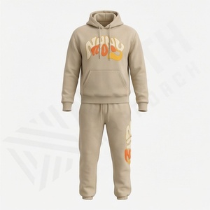 Conjunto Deportivo Personalizado con Estampado 3D en Relieve, Sudadera con Capucha y Pantalones Deportivos Holgados de Algodón, Color Personalizado - Product Image 1