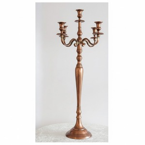 Tall Five Arms Hand Crafted Aluminum <b>Candelabra</b> Copper Antique Floor <b>Candelabra</b> for Home Wedding Parties Decor - Product Image 6