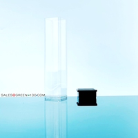 Tube d'emballage rectangulaire transparent recyclable pour extensions de cheveux, avec fonction anti-roulement, vernissage, impression, logo personnalisé, boîte en plastique PET