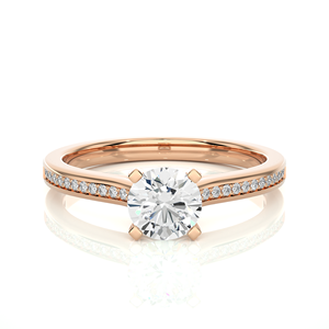 Anillo de compromiso de boda de lujo para mujer 2CT 1CT Diamante cultivado en laboratorio Amarillo Rosa Oro blanco 14KT Corte brillante IGI Certificado Elegante - Product Image 3