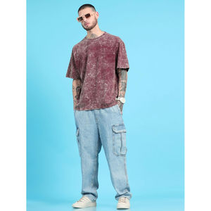 Peso pesado Vintage personalizado al por mayor hombres Unisex mujeres liso algodón en blanco de talla grande lavado ácido camisetas Ringers hombres - Product Image 3