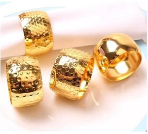 Rond de serviette en laiton fabriqué à la main pour la maison événement fête dîner Table décoratif rond de serviette doré avec conception de feuille - Product Image 6