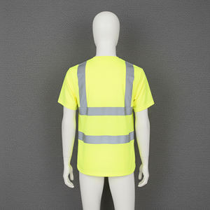 Camiseta de Seguridad para Hombre, Impermeable, de Manga Corta, Talla Grande, de Poliéster, Absorbente de Humedad, con Cinta Reflectante - Product Image 3