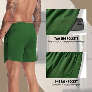Shorts de sport pour homme en coton écologique, respirants, à séchage rapide, taille haute, avec cordon de serrage - Product Image 3