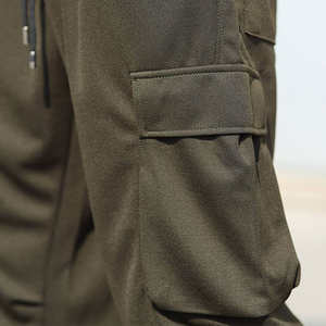 Kivotech กางเกงผ้าโพลีเอสเตอร์สำหรับผู้ชาย, กางเกงผ้าคอตตอนผ้าถักมีกระเป๋าแบบผูกเชือกแฟชั่น - Product Image 4