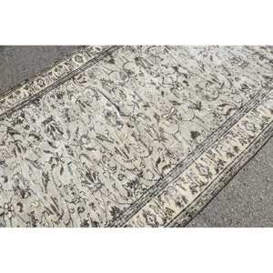 Alfombra turca Vintage Beige clásica 5,2x8,3 pies Alfombra de lana con patrón de retazos con respaldo de látex para decoración para sala de estar tamaño 9x12" - Product Image 5