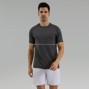 เสื้อยืดคอกลมผ้าสแปนเด็กซ์สำหรับผู้ชายเสื้อยืดออกกำลังกายวิ่งออกกำลังกายผ้าฝ้าย100% น้ำหนักมากออกแบบได้ตามต้องการ - Product Image 2