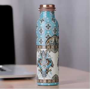 Excellent <b>Copper</b> <b>Water</b> <b>Bottle</b> 100% Pure & Handmade Printed <b>Copper</b> <b>Water</b> <b>Bottles</b> Manufacturer Leakproof Ayurveda Benefits - Product Image 6