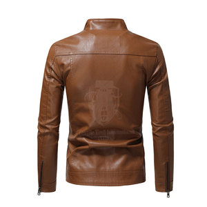 Veste d'hiver respirante pour usage extérieur, vente en gros, prix bas, légère, en cuir pour homme, col montant, logo sur le devant - Product Image 2