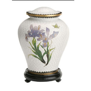 Urna de cremación de aluminio con esmalte de flores rosas, urna de diseño moderno de estilo Vintage, cenizas humanos, diseño único - Product Image 6