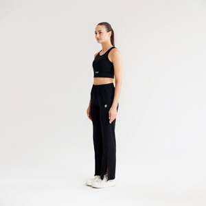 Pantalones Acampanados Flex Aura para Mujer, Transpirables, Negros, Estilo Gótico Urbano, Talla XL, Cintura Media con Cierre Elástico, Técnica Arrugada - Product Image 2