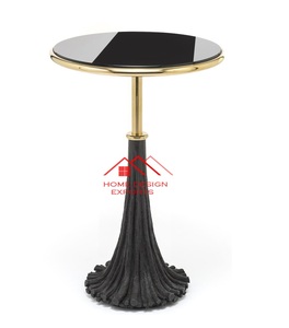 Table d'appoint en métal de luxe au prix de gros Meubles de décoration intérieure Table d'appoint en métal fini noir et doré avec classe - Product Image 1