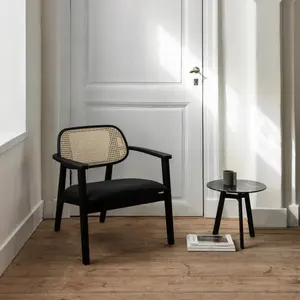 高品质餐椅与编织藤椅背椅现代时尚斯堪的纳维亚餐椅房间家具