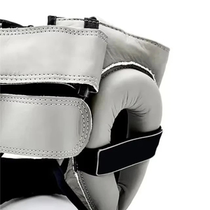 Casque de boxe en cuir PU argenté pour adultes unisexe avec fermeture à boucle, design uni - Product Image 4